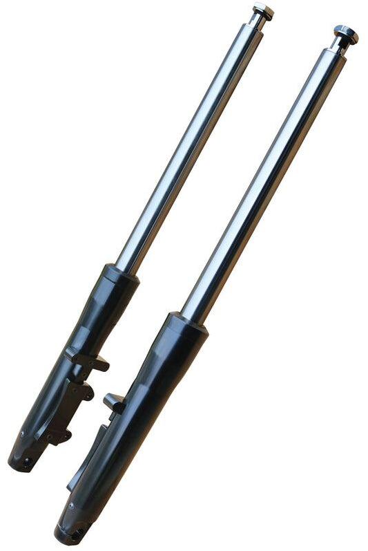 Attitude Inc ATT-FT117246-BK Billet Forktube 41mm BlackLower Leg Assemblies -4" Under Length for Custom Harley