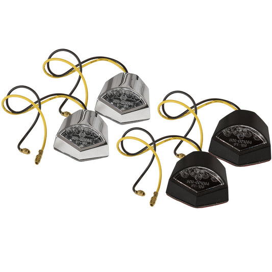 Attitude Inc ATT-AS63433 Stick On LED Turn Indicators For Harley Custom Chrome Per Pair