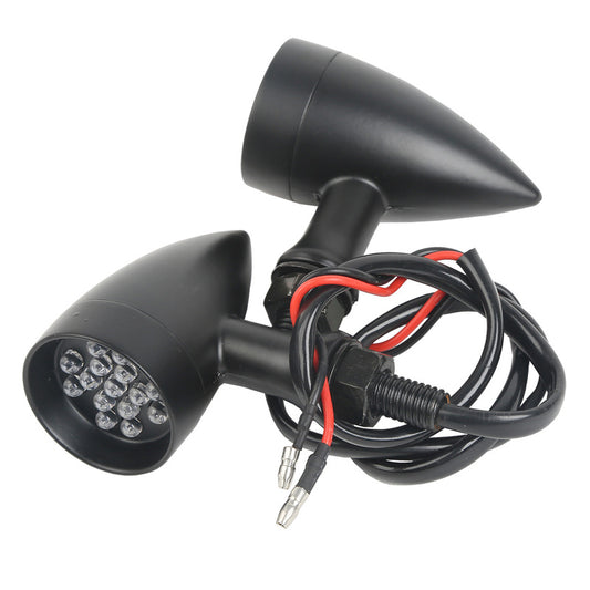 Attitude Inc ATT-XF140659 Mini Bullet Universal Turn Signal Indicator Lights LED Black For Harley Models Set