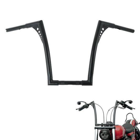 Attitude Inc ATT-XF161006-B-14 Bonanza Handlebar Black Powder Coat 14 Inc 1-1/4 in. Ape Hangers For Harley Softail Sportster Fat Boy Dyna