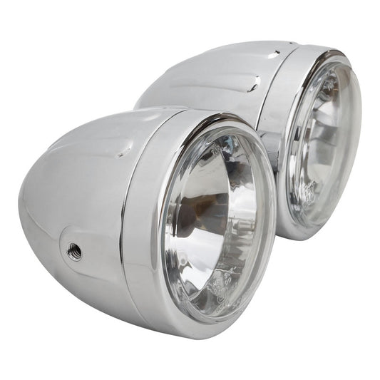 Attitude Inc ATT-HL7004 Chopper-Style Twin Head Lamp side mount for Harley Custom