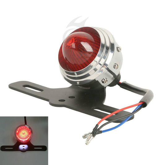 Attitude Inc ATT-XF140443-ER Rear Tail Light Kit ,Brake Stop License Plate Red Lens For Harley kit