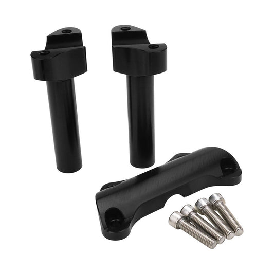 Attitude Inc ATT-HBR-005200-BK Handlebar Riser kit Suit Harley 4.5 inch high Aluminium Black/Machined Set