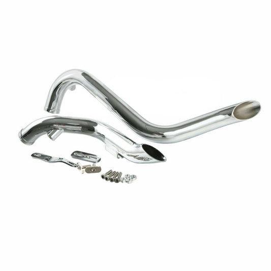 Attitude Inc ATT-XF2906c68-E Exhaust Headers Chrome Drag Pipes 1 3/4 inc suit Harley Touring Sportster Dyna Softail