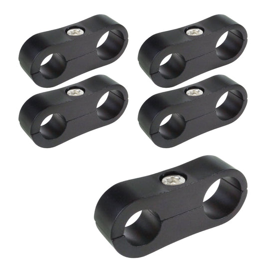 Proflow PFE156-10-12BK Billet Aluminium Hose & Tubing Clamp Separators 5 pack, Clamps 16mm -19mm Black