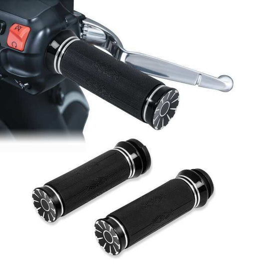 Attitude Inc ATT-XF160424-01-B Handlebar Hand GrIps 1 in Handlebar. For Harley Touring Yamaha Suzuki Kawasaki Pair