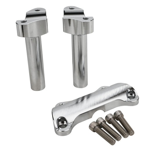 Attitude Inc ATT-HBR-005200 Handlebar Riser kit Suit Harley 4.5 inch high Aluminium Chrome/Machined Set