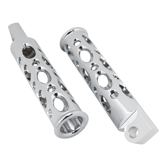 Attitude Inc ATT-AS83062 Foot Peg Set Billet Machined Grater Oval Foot Peg for Harley Chrome Pair