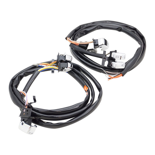 Attitude Inc ATT-AS63528 Handlebar Switch Wiring Kit Chrome Black lettering 48 Inch Loom for Harley ,1996 to 2006 kit