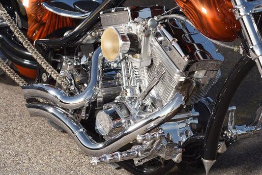 Attitude Inc ATT-EXHS003 Stealth Chrome Headers Exhuast Kit Suit Harley Aftermarket Frame Right Hand Drive Chrome Heathields Attached Kit
