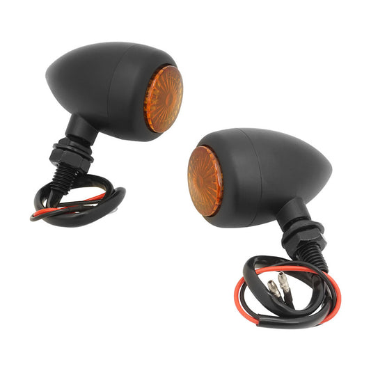 Attitude Inc ATT-XF140641 Mini Bullet Universal Turn Signal Indicator Lights LED Black For Harley Models Pair