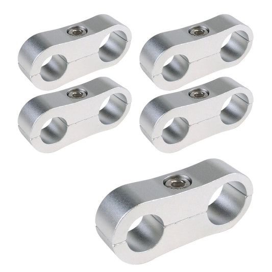 Proflow PFE156-10-12S Billet Aluminium Hose & Tubing Clamp Separators 5 pack, Clamps 16mm -19mm Silver