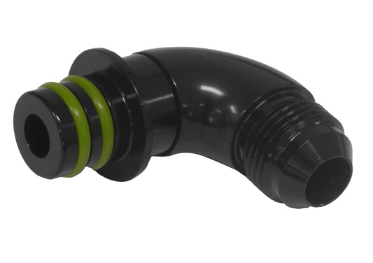 Proflow PFE674-06-90 Fitting Transmission Adaptor For Ford ZF to AN Hose End 90 Degree Black AN6