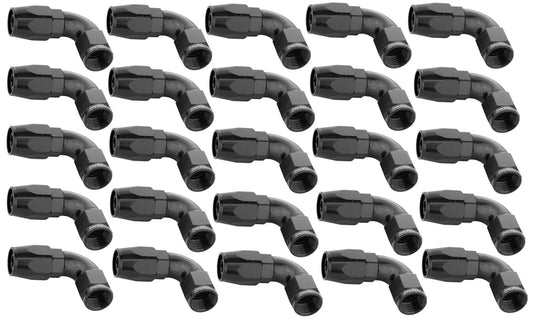 Proflow PFE503-08BK-25 Bulk Pack Cutter Hose End 90 Degree -08AN Black 25pc