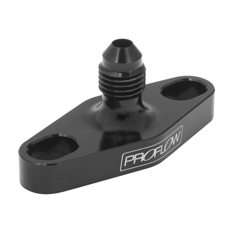 Proflow PFE694BK Turbo Oil Feed Adaptor 38-44mm Bolt Centre AN4 Male Aluminium Black