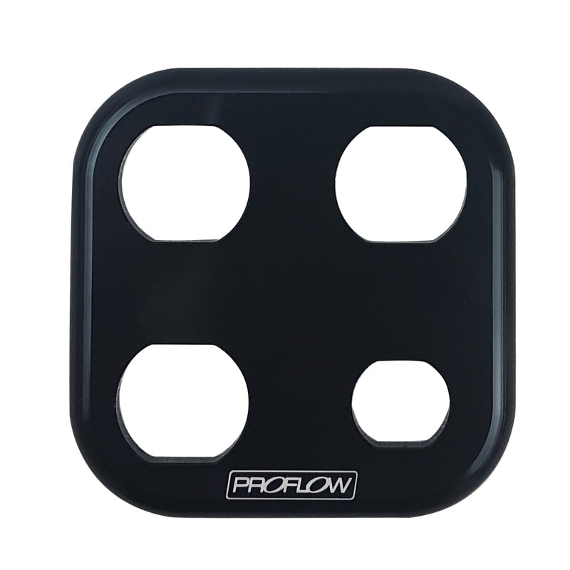 Proflow PFEACWP106BK Bulkhead Aluminium Plates 4 Port Square Black