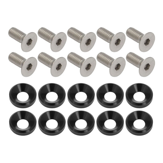 Proflow PFE900-02BK Billet Dress Up & Fender Washer Kits M8 x 20mm Black 10-Pack