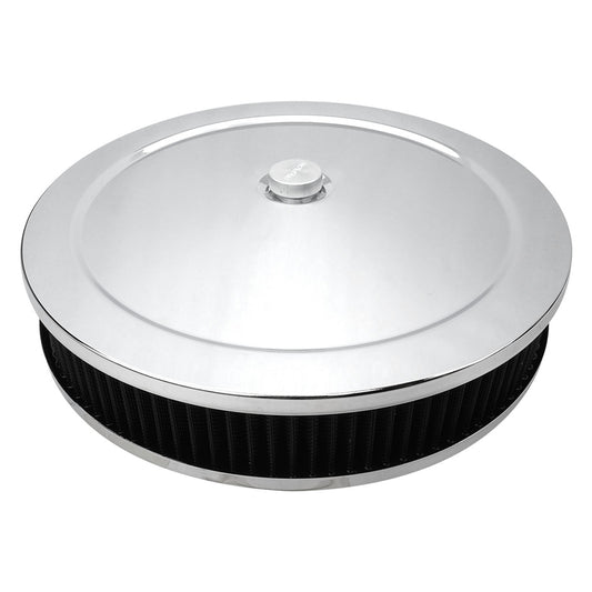 Proflow PFEAF-6350063B Air Filter Assembly Round 14in. x 2.5in Chrome Flat Base,