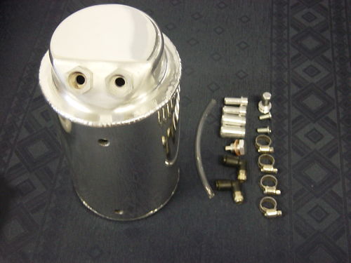 Cal Customs CAL2866 Polished Aluminium Oil Catch Tank 2 Litre Round