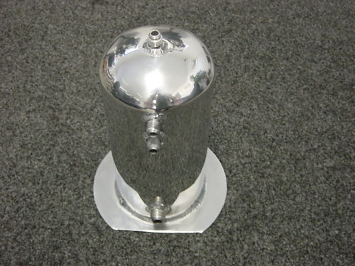 Universal Polished Aluminium Surge Tank 2.5 Litre Round Cal Customs CAL2926