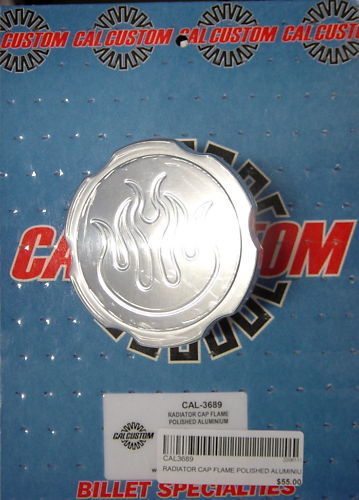 Universal Custom Polished Alloy Radiator Cap Flamed Cal Customs CAL3689
