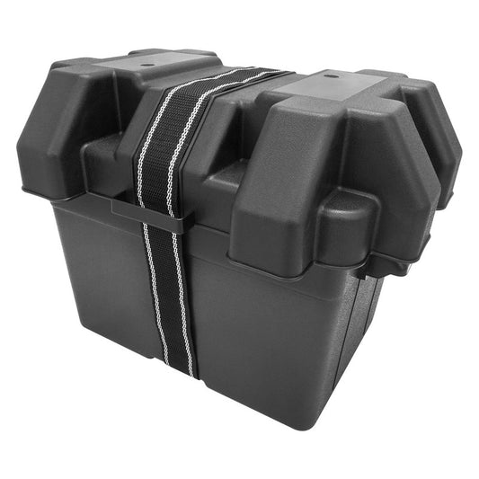 Proflow PFEBT-221 Universal Battery Box Plastic ,External Size 440L x 245W x 270H Suit Camping Boating Cars Large Battery