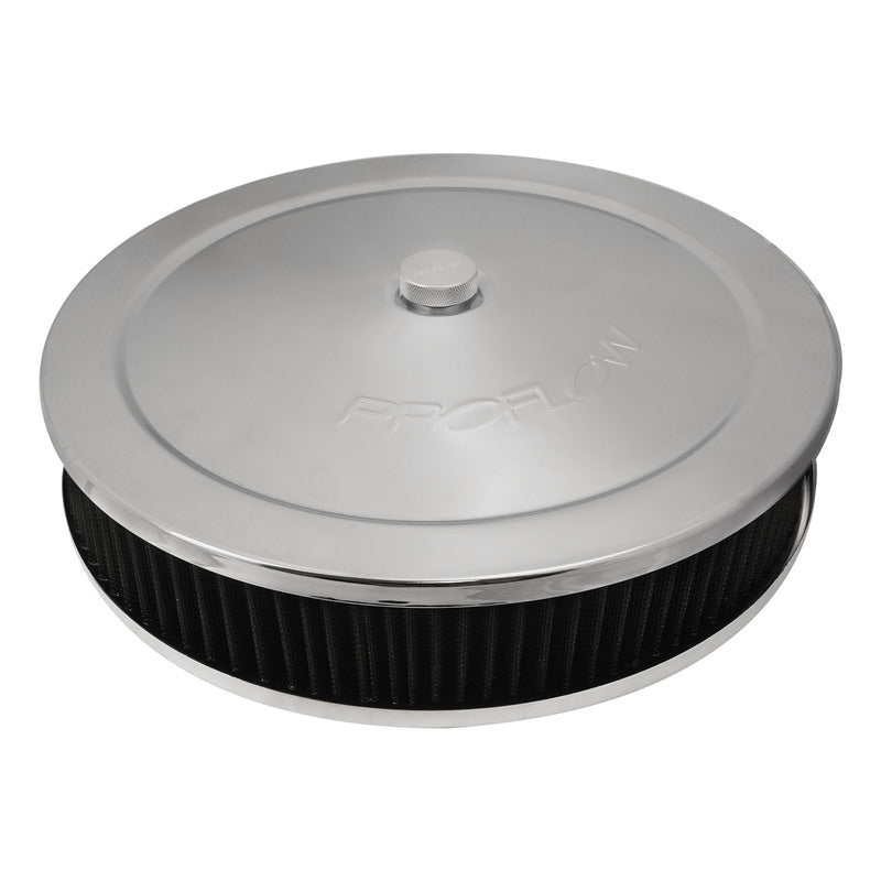 Proflow PFEAF-6350076S-SN Air Filter Assembly for Holley EFI Sniper Series Round 14'' x 3'' Recessed Base Chrome Kit
