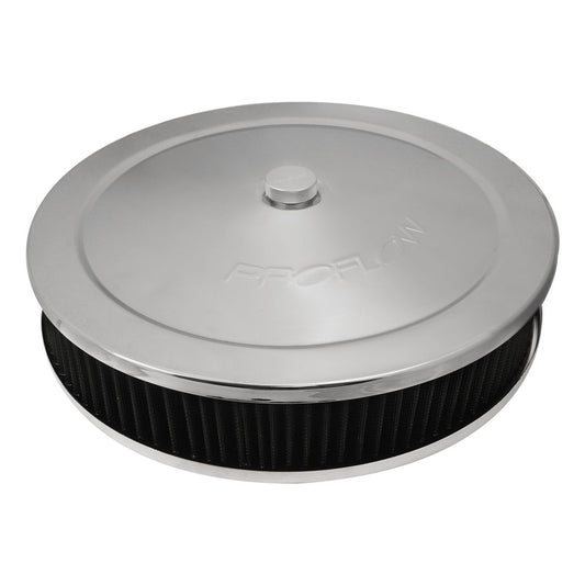 Proflow PFEAF-6350076S-SN Air Filter Assembly for Holley EFI Sniper Series Round 14'' x 3'' Recessed Base Chrome Kit