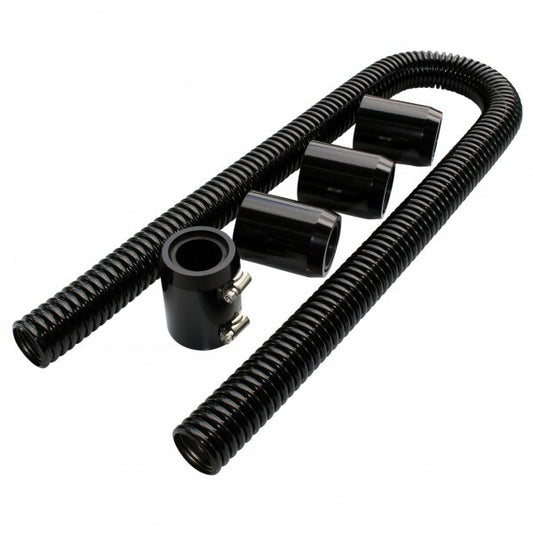 Proflow PFECHR48BK Radiator Hose Flexible Stainless Steel Black Kit 48in. Length 34/38mm Adaptors