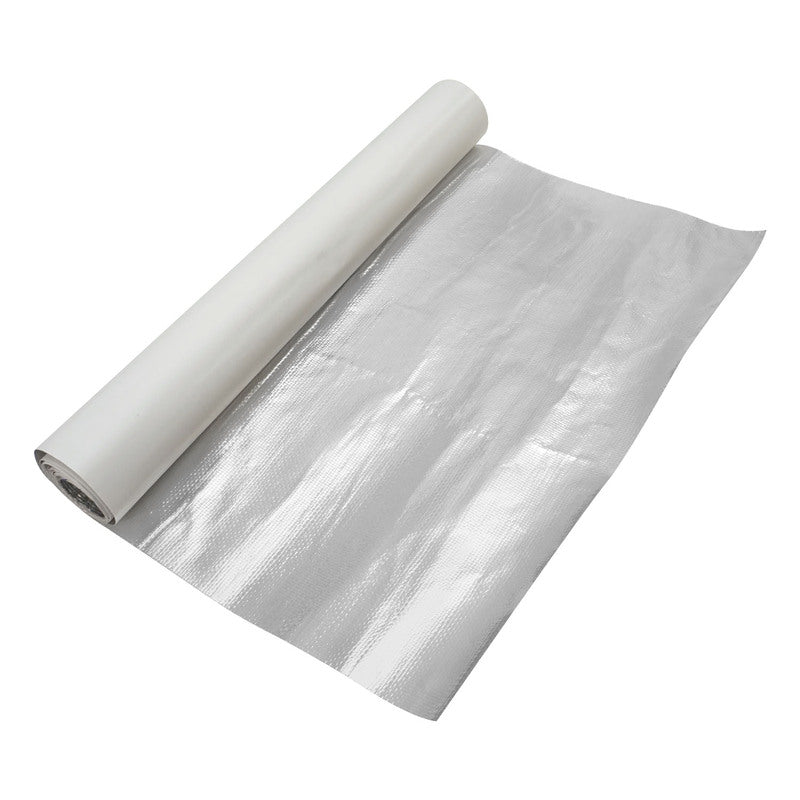 Proflow PFEHS-361224 Heat Barrier Aluminized Reflective Fibreglass Foil 450 Degrees Celsius Adhesive Backing 300mm x 600mm 0.2mm Thick Mat