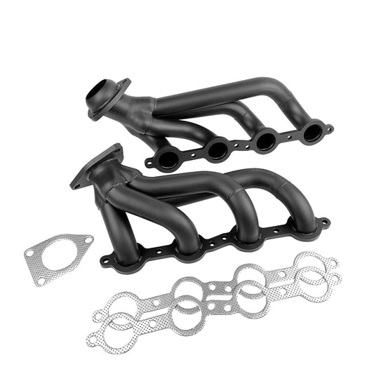 Proflow PFEEH7003BK LS Exhaust Headers Tight-Fit 1-5/8'' Block Huggers Chevrolet Holden LS1 LS2 Rear Outlet Black Ceramic Set