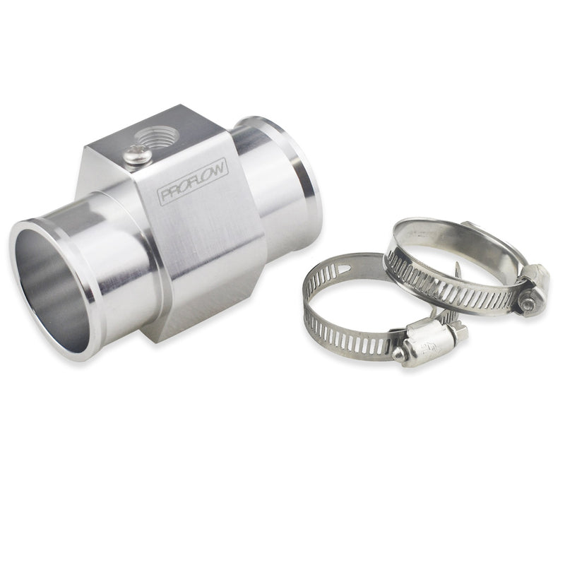 Proflow PFEIRTA Water Temperature Sensor Adapter 38mm (1.50'') 1/8 in. NPT Port Billet Aluminium Silver Anodised