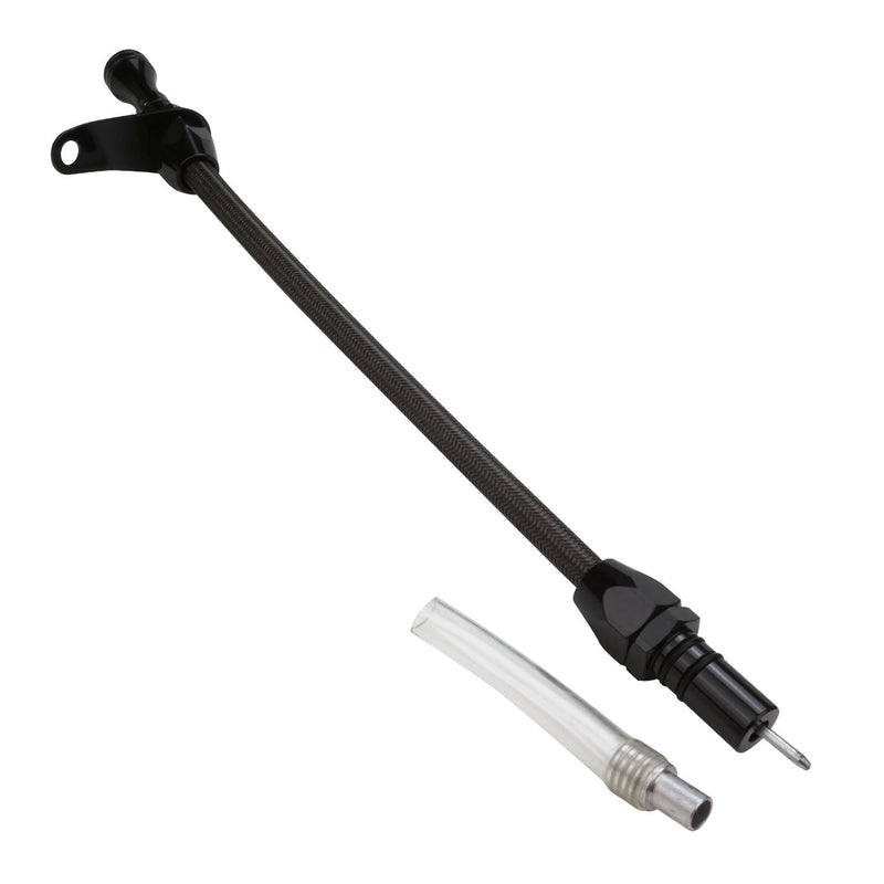 Proflow PFE-R5004BK Transmission Dipstick Black Braided Stainless Steel Bellhousing Mount TH350 Case Fill Each