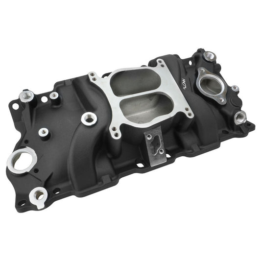 Proflow PFEM2101-BK Intake Manifold AirDual Aluminium Black Square/Spread Bore For Chevrolet Small Block