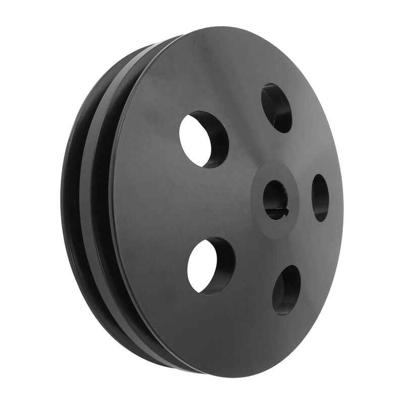 Proflow PFEP8846BK Pulley V-Belt Power Steering Early GM 2-Groove 5.800in Diameter Suit 5/8 Keyed Shaft Black Aluminium