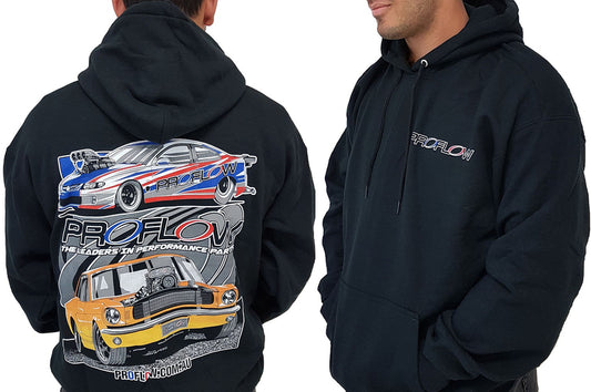 Proflow PFEHOODMED Car Mural Sweatshirt Hooded Cotton/Polyester Black Men's Medium