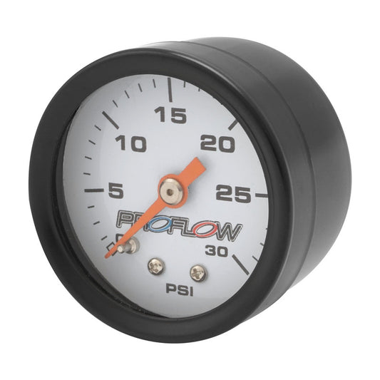 Proflow PFEFG30BK Fuel Pressure Gauge 0-30PSI Black body/White Face