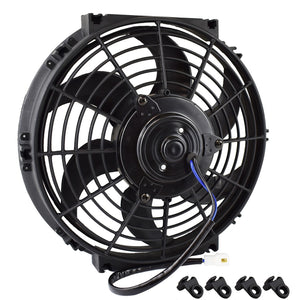 Proflow PFERF100 Electric Fan Cooling Curved Black Single 10 " Diameter Reversible 850 cfm Black Plastic