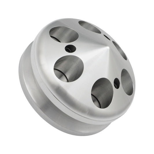 Proflow PFEP8866P Pulley V-Belt Alternator Billet Aluminium Clear Anodised Single Groove with Cover 71mm x 17mm Bore,