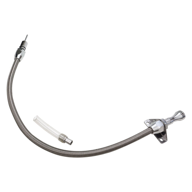 Proflow PFE-R5106 Transmission Dipstick Braided Stainless Steel Natural Firewall Mount 700R4 4L60E Each