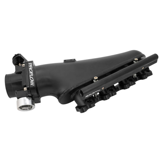 Proflow PFEM67522BK Intake Manifold Kit For Nissan SR20 S13 Fabricated Aluminium Black 76mm Throttle Body Fuel Rail Kit