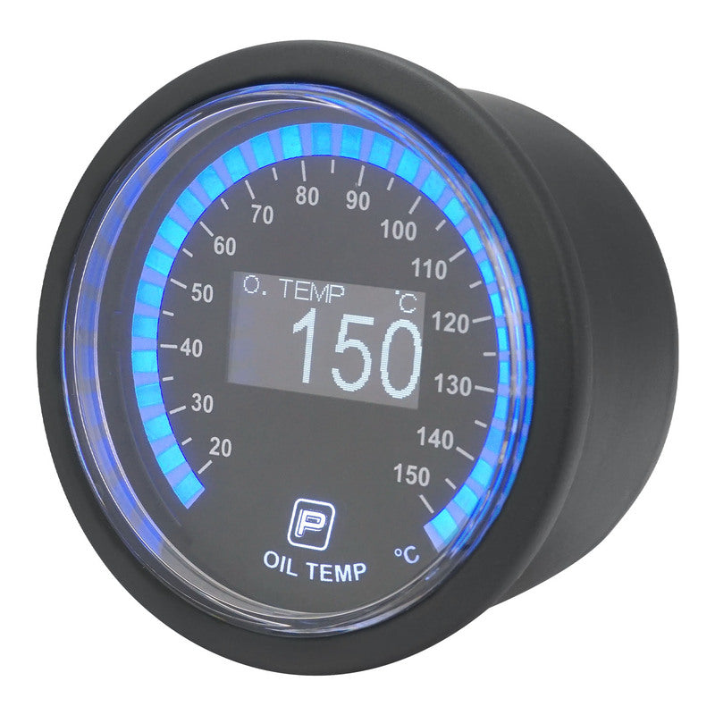 Proflow PFEGA-1004 Pro Series Digital Electrical Oil Temperature Gauge 52mm 20-150 C w/Sensor LED Backlight