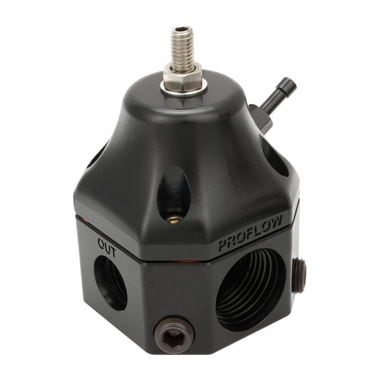 Proflow PFEFS13204 Fuel Pressure Regulator Carburettor Bypass 4-13 PSI 4-Port 900 HP Billet Aluminium Universal