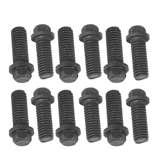 Proflow PFEEHBLSBK Header Bolts Hex Head M8 x 1.25 mm x 25mm Length Steel Black Oxide For Chev/Holden LS Engine Set of 12