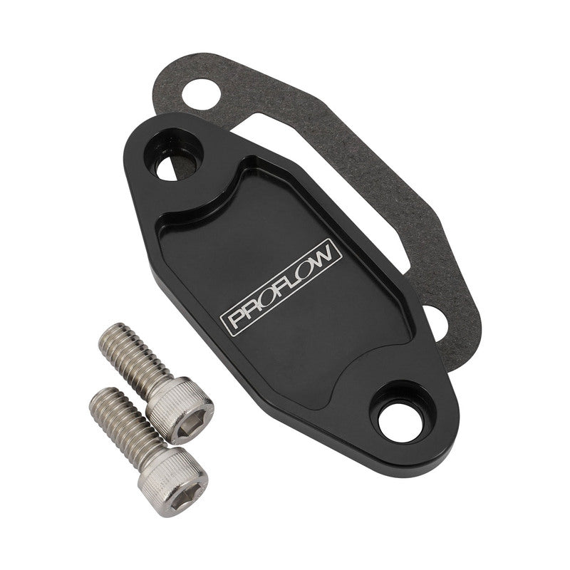 Proflow PFEFB-104BK Fuel Pump Block-Off Plate Aluminium Black Anodised For Ford 302-351C Each