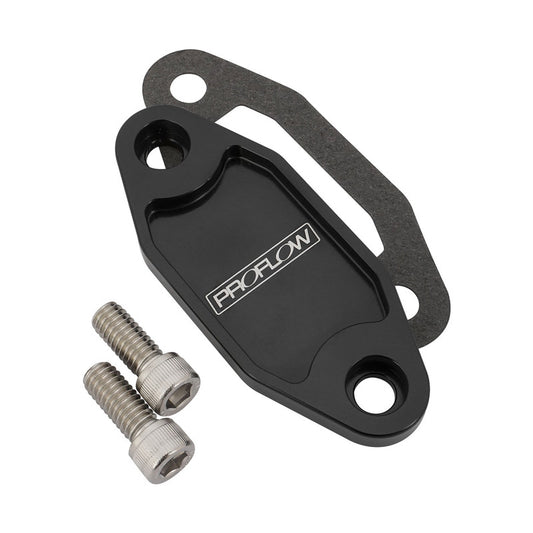 Proflow PFEFB-104BK Fuel Pump Block-Off Plate Aluminium Black Anodised For Ford 302-351C Each