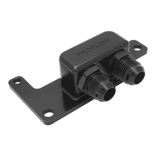 Proflow PFEOSR-LS90 Oil Block Adaptor Remote GM LS Billet Aluminium Black Anodised 90 degree -10AN Ports