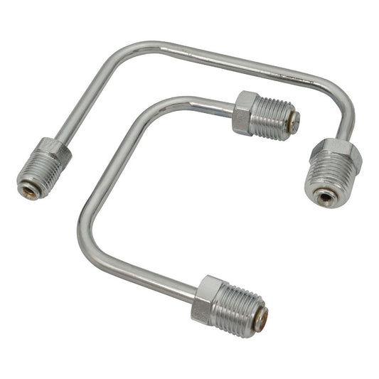 Proflow PFEMC004CH Brake Line Kit Master Cylinder to Proportioning Valve 1/2in. to 3/8in. - 7/16in. to 3/8in. Chrome Pair