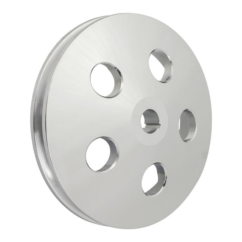 Proflow PFE-R3722C Power Steering Pulley V-belt Style Single Groove Type 2 Pump .665in Press Fit 5.80 in. O.D Chev Aluminum Chrome,