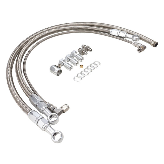 Proflow PFEOSNISRB Turbo Oil & Water Line Feed Kit Stainless Braided Hose For Nissan & Holden RB20 RB25 RB30